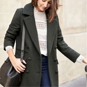 Sézane Winter Coat (Olive - Military Buttons)
